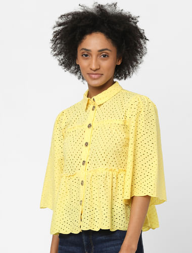 Yellow Schiffli Shirt