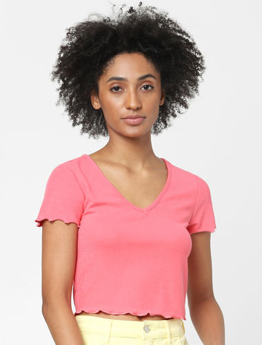 Pink Cropped T-shirt