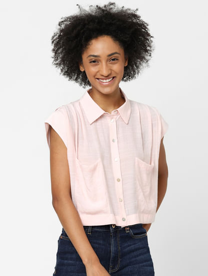 Pink Cropped Shirt
