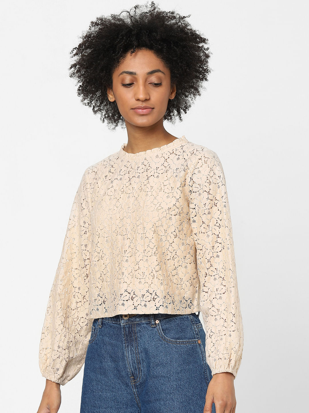 combined lace top zara