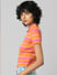 Orange Striped Ribbed T-shirt