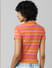 Orange Striped Ribbed T-shirt
