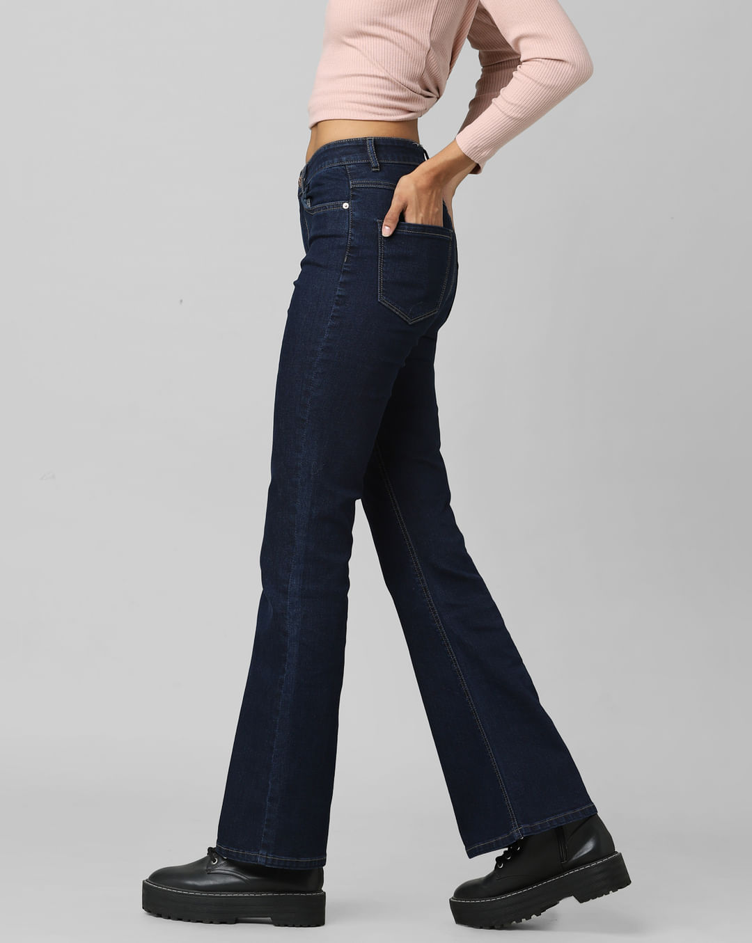Syiwidii Womens High Waisted Denim Flare High Waisted Flare Jeans With  Super Stretchy Bell Bottom Blue/Black Vintage Streetwear Pants XS 211129  X0920 From Paris_012, $26.58