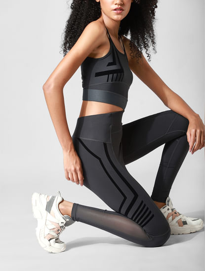 Black High Rise Co-ord Training Tights