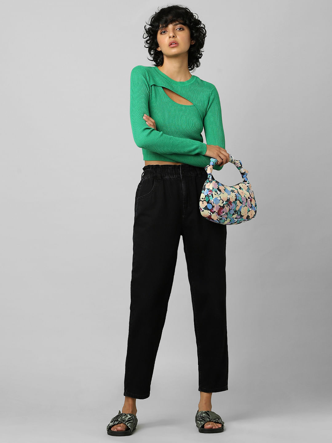 Paper bag trousers - Brown - Ladies | H&M IN