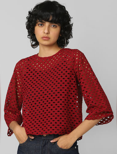 Red Hole Detail Top