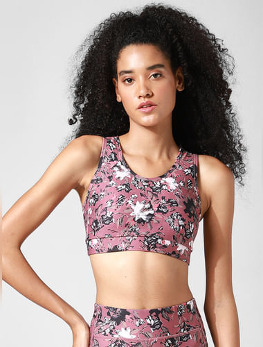 Calvin Klein Performance co-ord strappy logo sports bra in pink