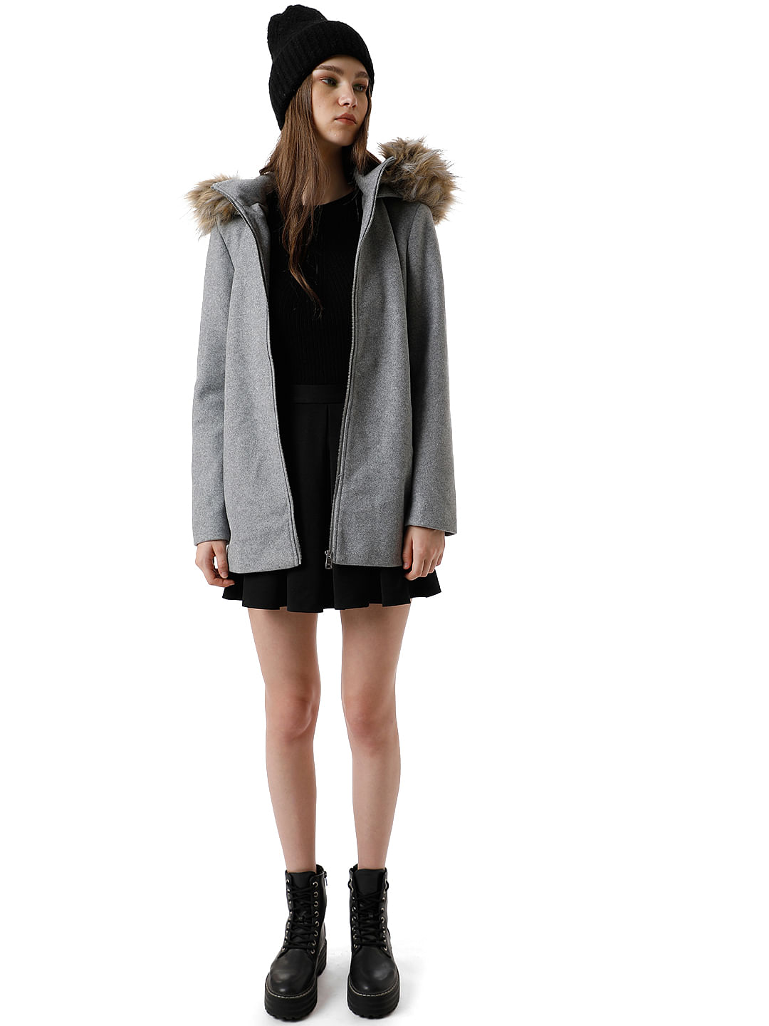 Fur hooded coat new arrivals