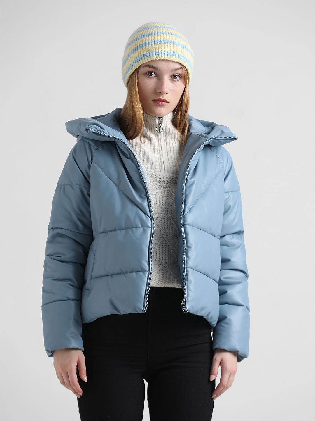 Blue puffer jackets sale