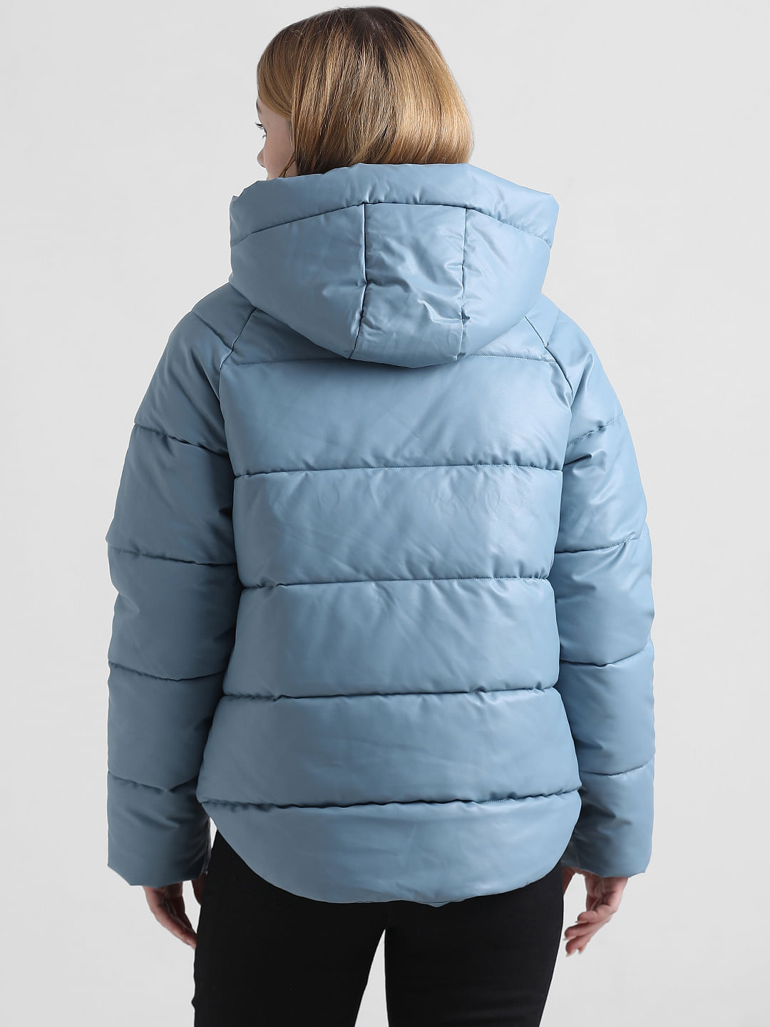 Blue jacket outlet with grey hood