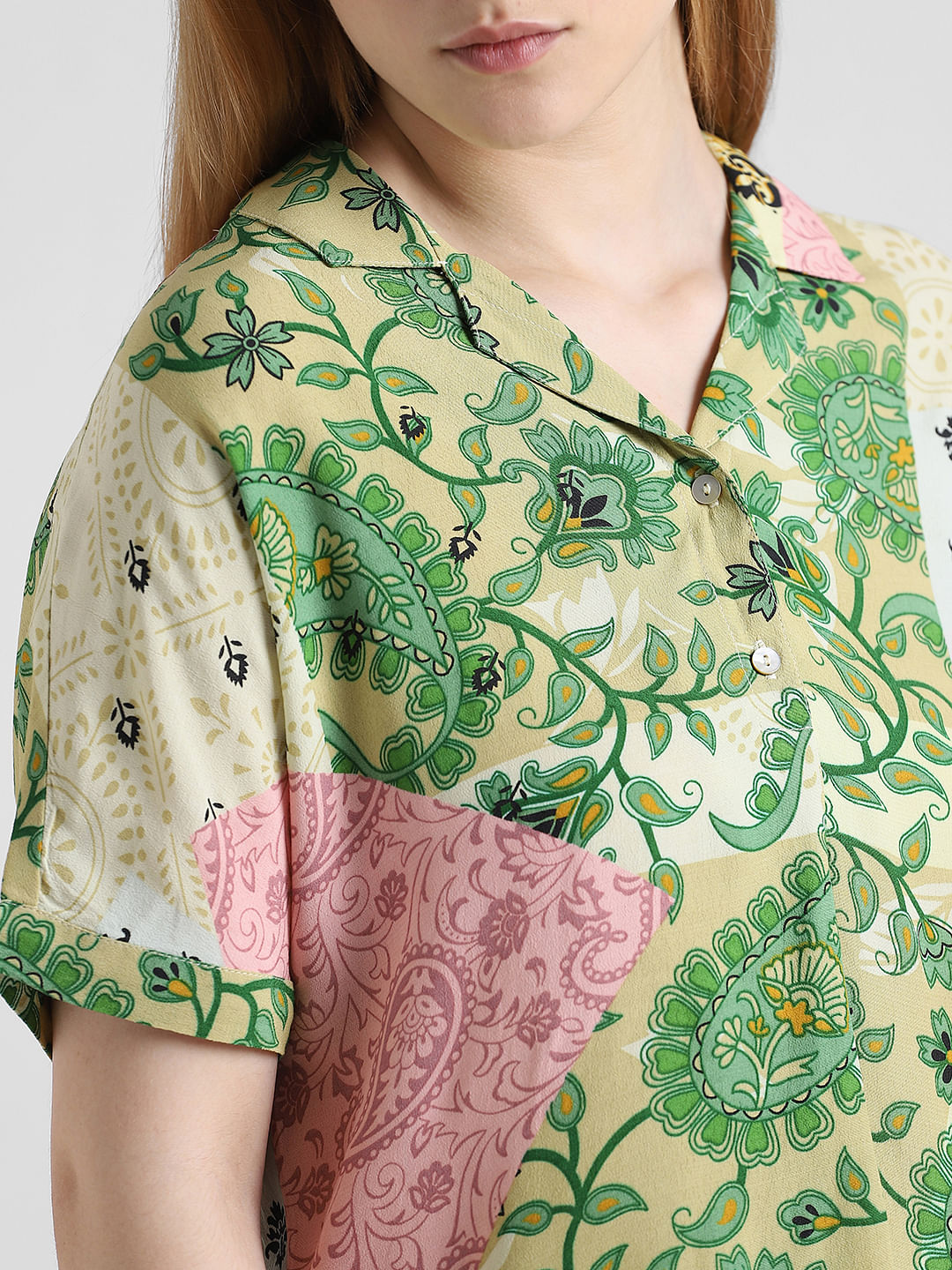 Green print sale shirt