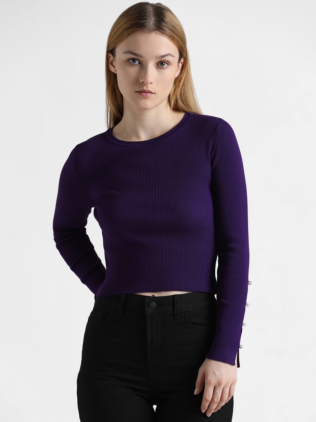 Dark purple sweater women's best sale