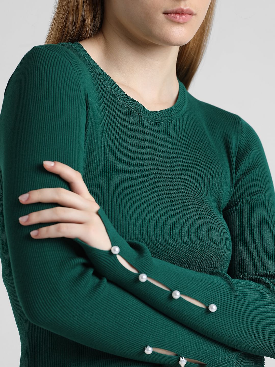 Dark green hot sale pullover sweater