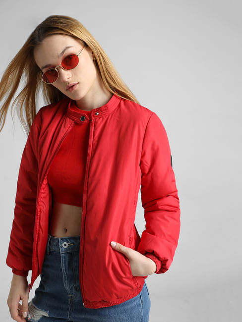 Red Classic Bomber Jacket