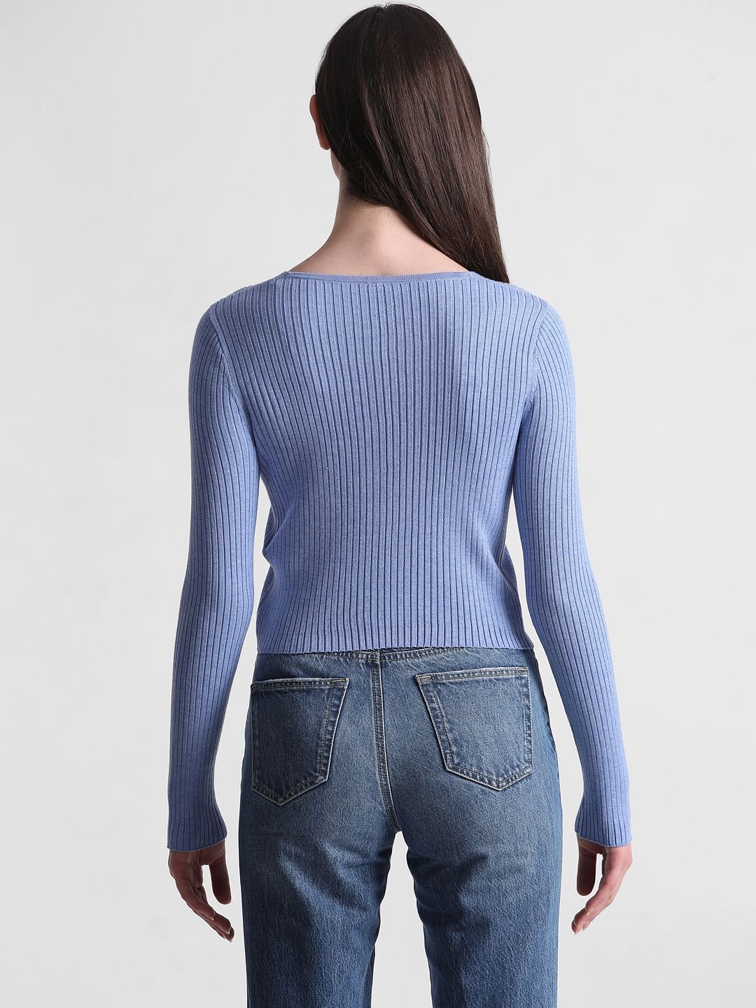 Cropped fitted sweater best sale