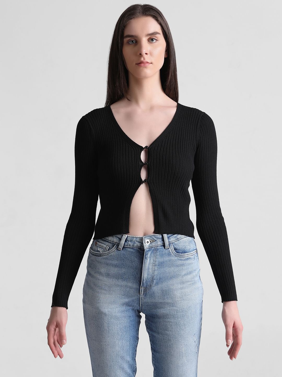 Cropped fitted outlet cardigan