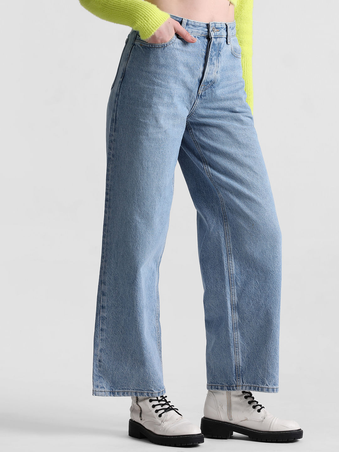 Buy Women Boyfriends Jeans High Waist Baggy Denim Pants Wide Leg Jeans Loose  fit Straight Jeans at Amazon.in