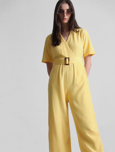 Yellow Wrap-Over Jumpsuit