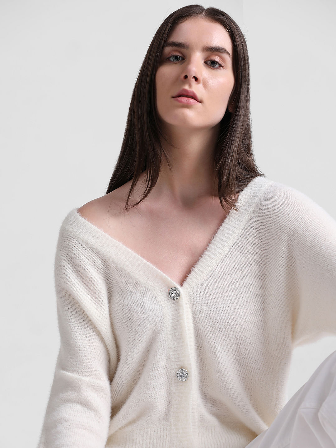 Knit on sale cardigan white