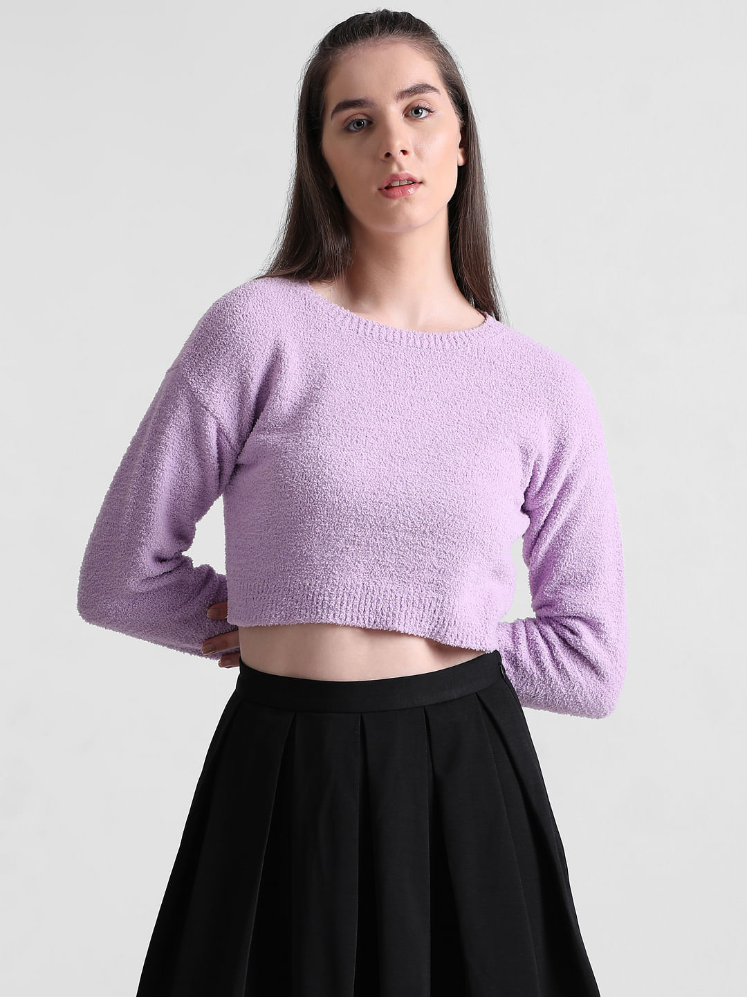 Fluffy crop 2024 top sweater