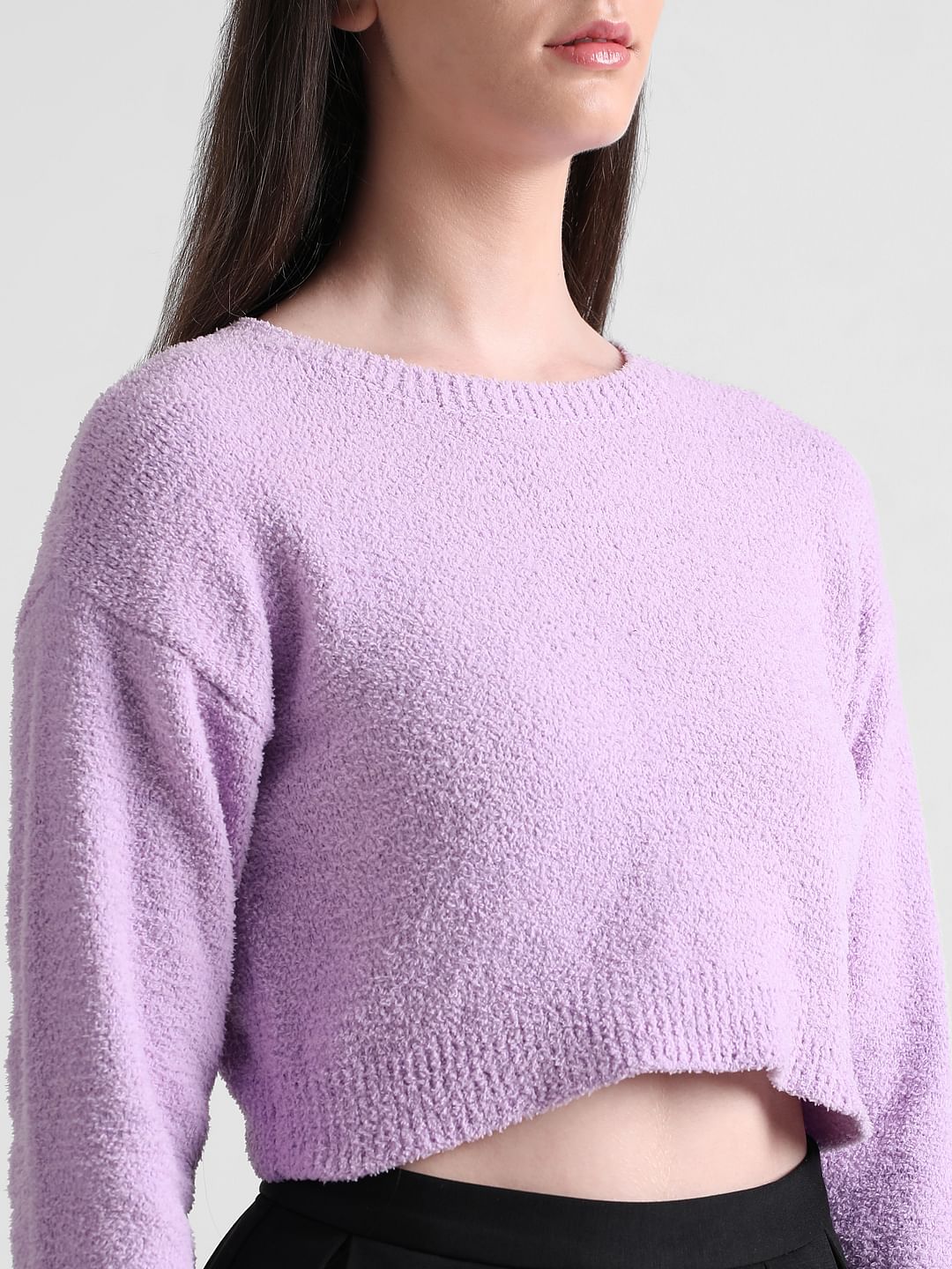 Lilac cropped jumper hotsell