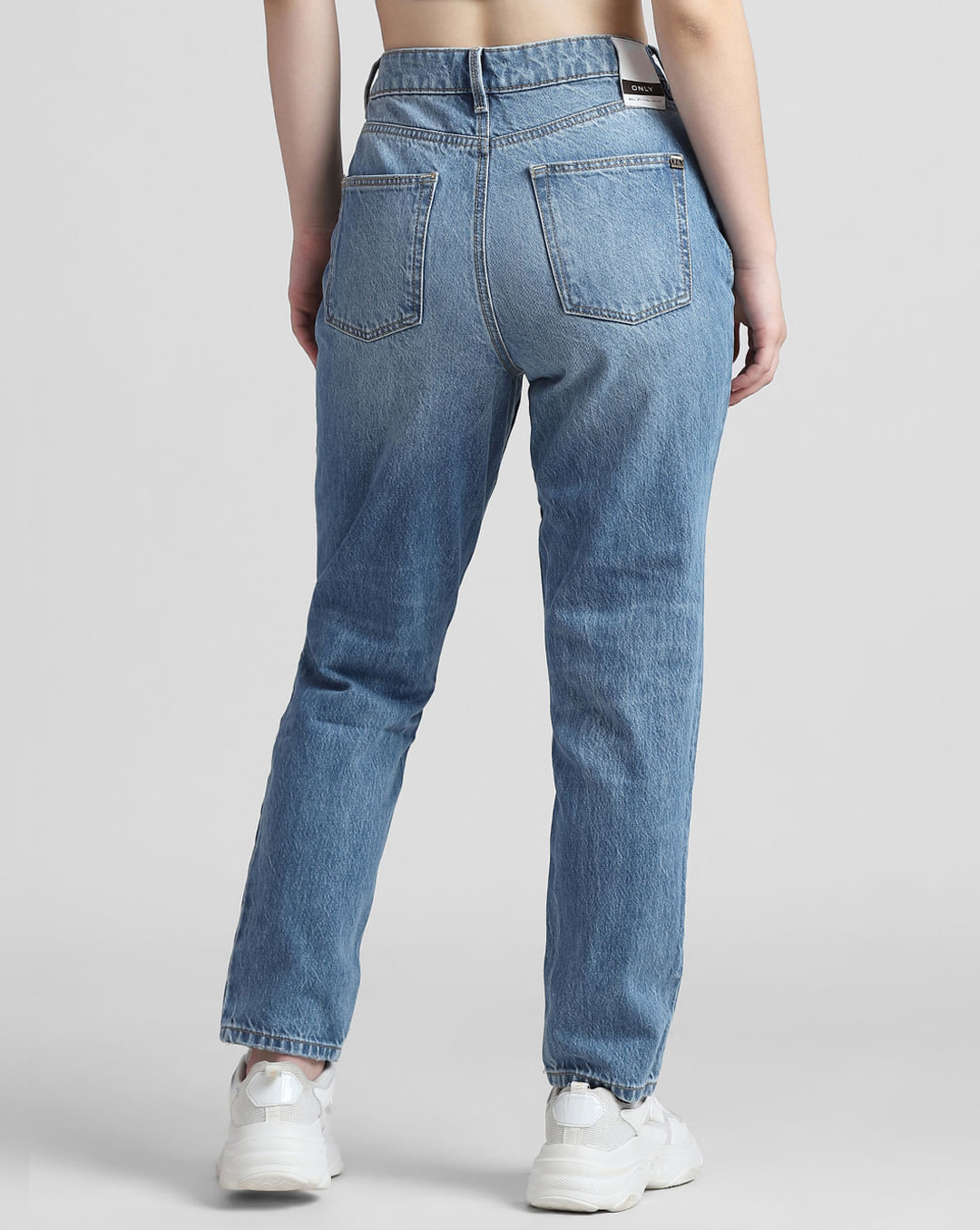 Women's Curvy Ultra High-Rise Ripped Dark Wash Mom Jeans, Women's Bottoms