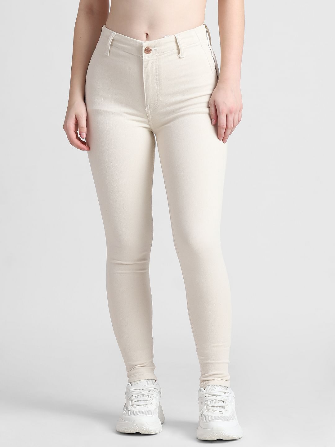 White High Rise Super Skinny Jeggings