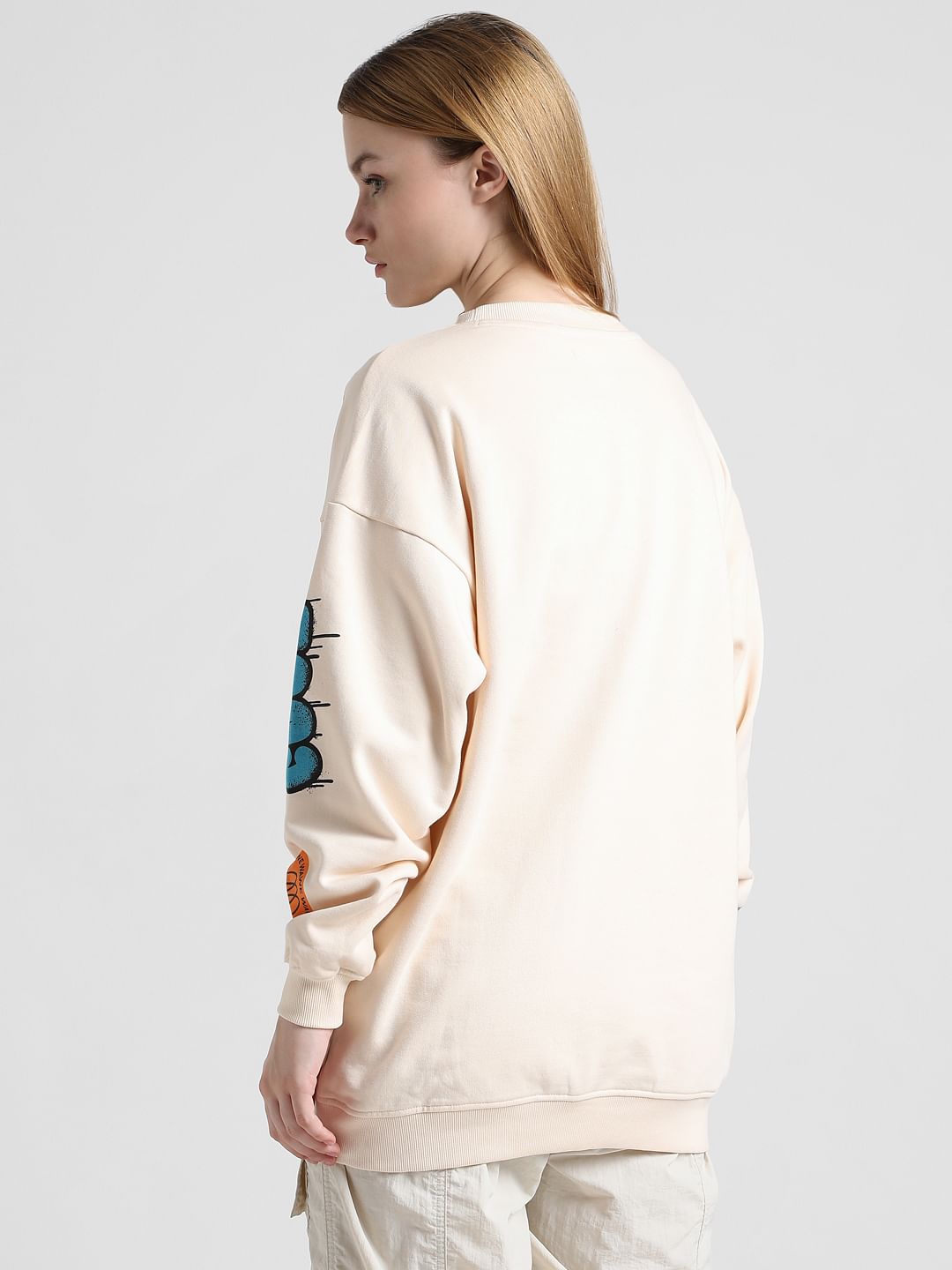 Oversized cheap cream sweatshirt