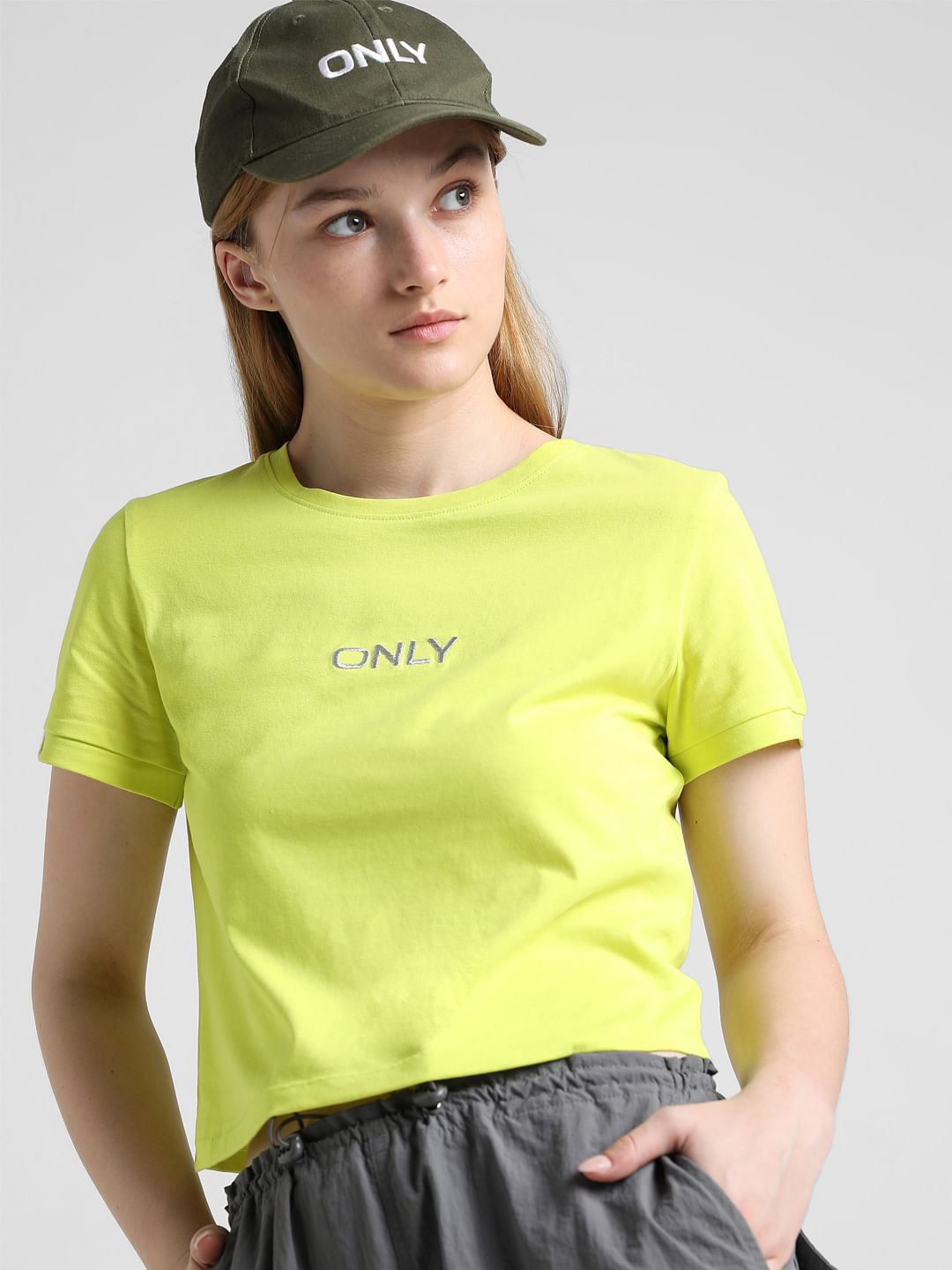 Neon yellow hot sale top womens