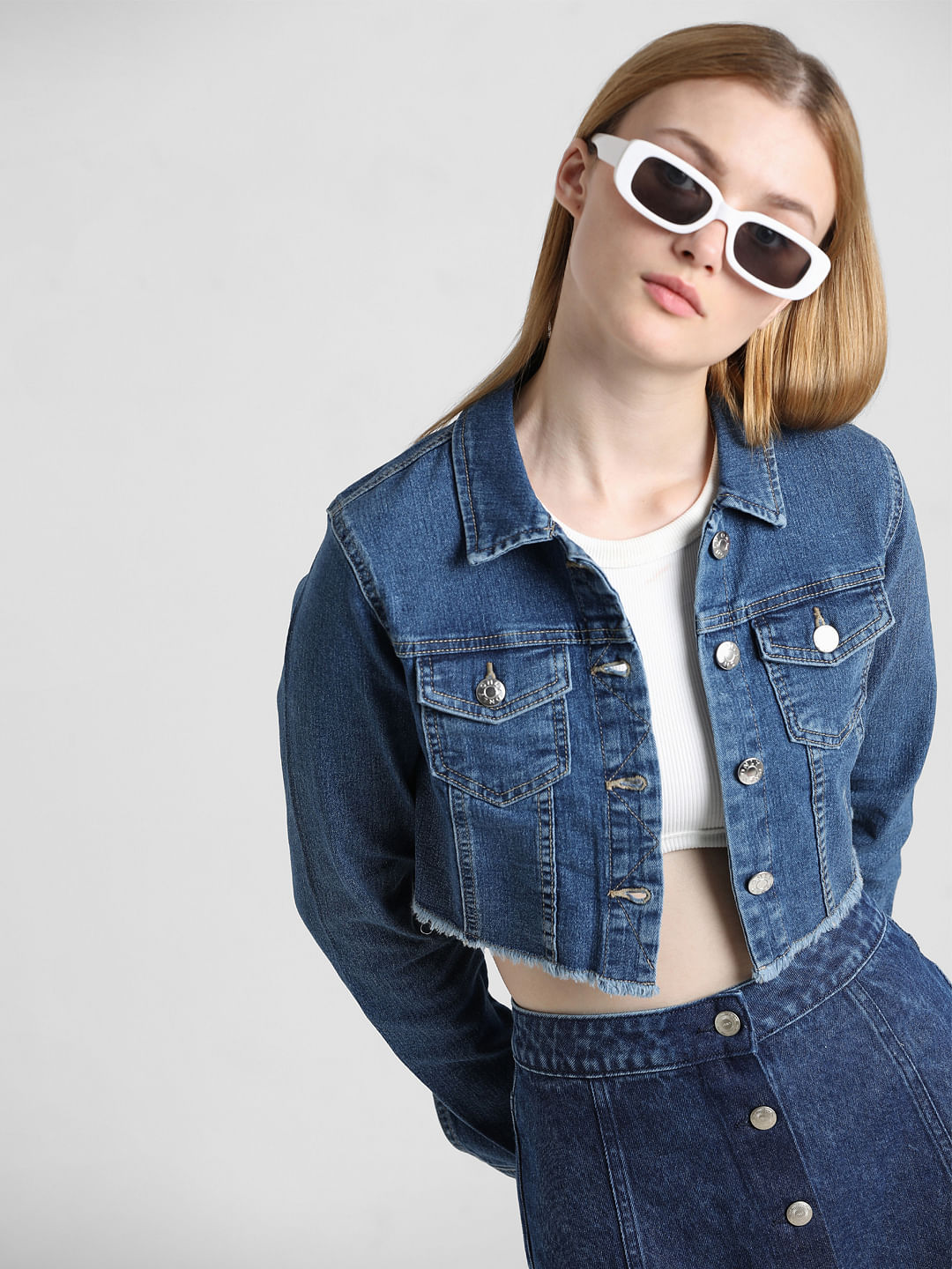 Buy Buynewtrend curvy Solid Button-Closure Women Plus Size Denim Jacket  (3XL, Light Blue) at Amazon.in