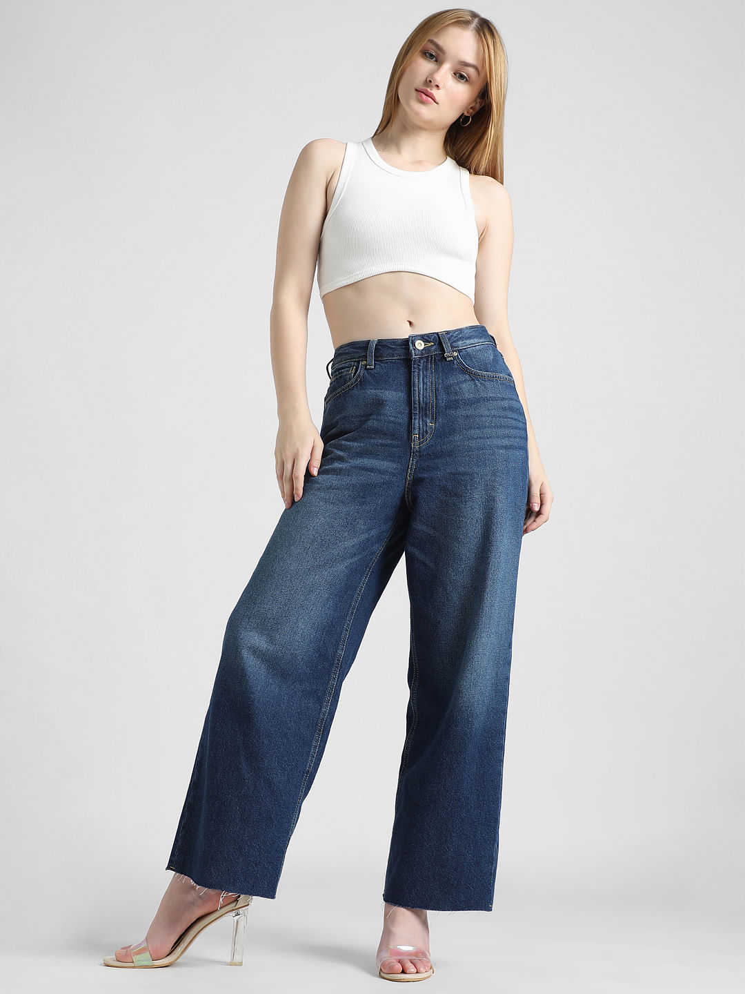 Caitlin High Rise Split Hem Straight Jeans (Online Exclusive) – Uptown  Boutique Ramona