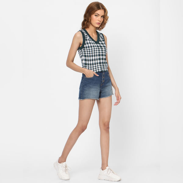 BESTSELLER CLOTHING Green Printed Knit Top