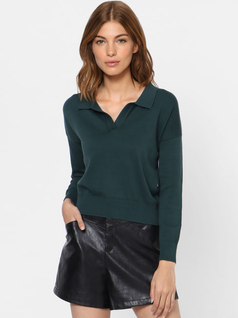 Green Collared Pullover