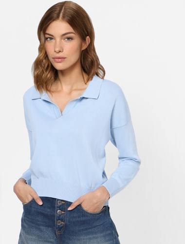 Blue Collared Pullover