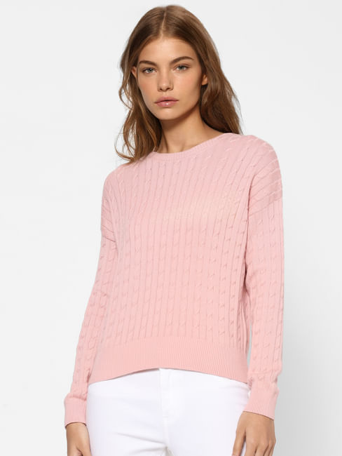 Pink Textured Pullover 