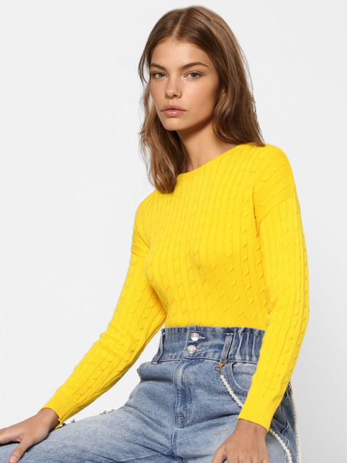 Yellow Textured Pullover 