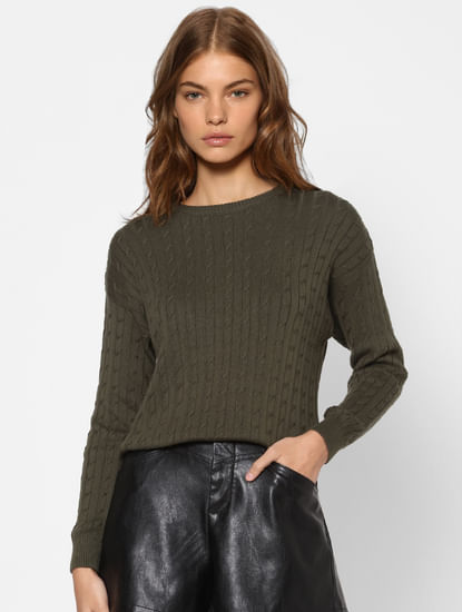 Green Textured Pullover 