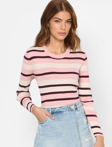 Pink Striped Pullover