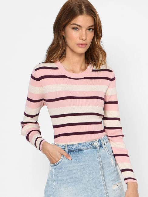Pink Striped Pullover