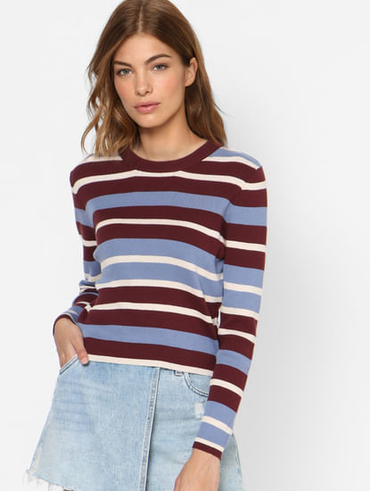 Maroon Striped Pullover