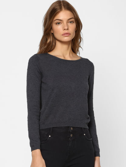 Grey Textured Pullover