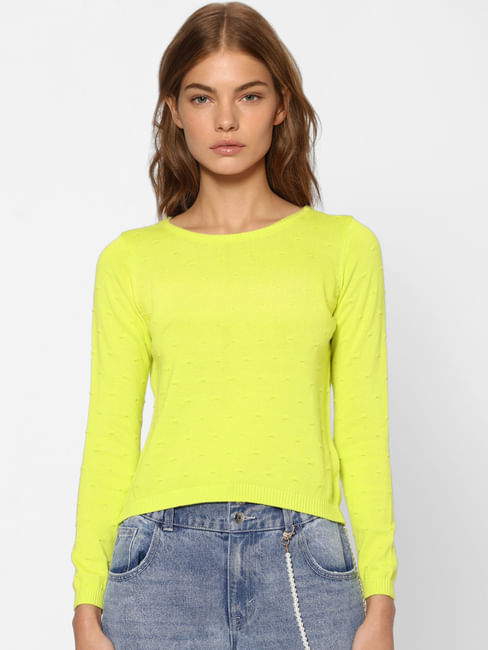 Yellow Textured Pullover