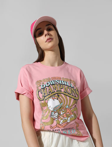 X Looney Tunes Pink Printed T-shirt