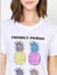 White Pineapple Graphic Print T-shirt