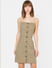 Olive Button Down Bodycon Dress