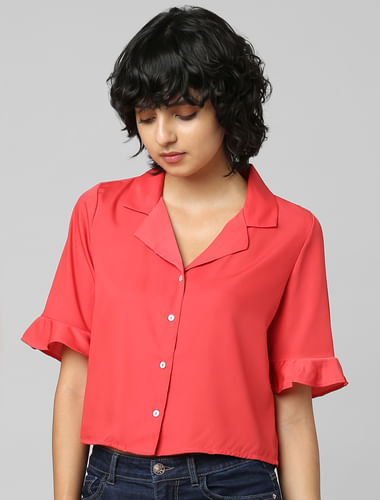 Red Satin Resort Shirt