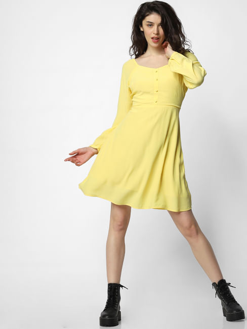 Yellow Fit & Flare Dress
