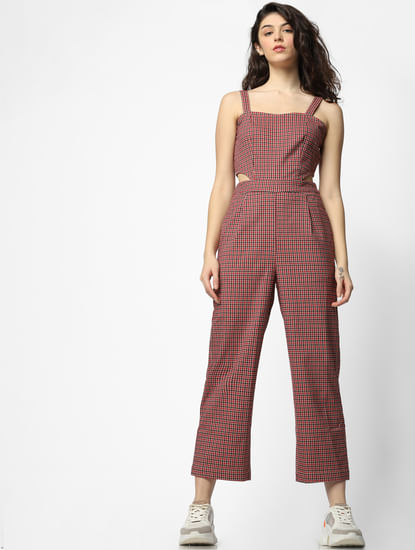 Red Check Jumpsuit