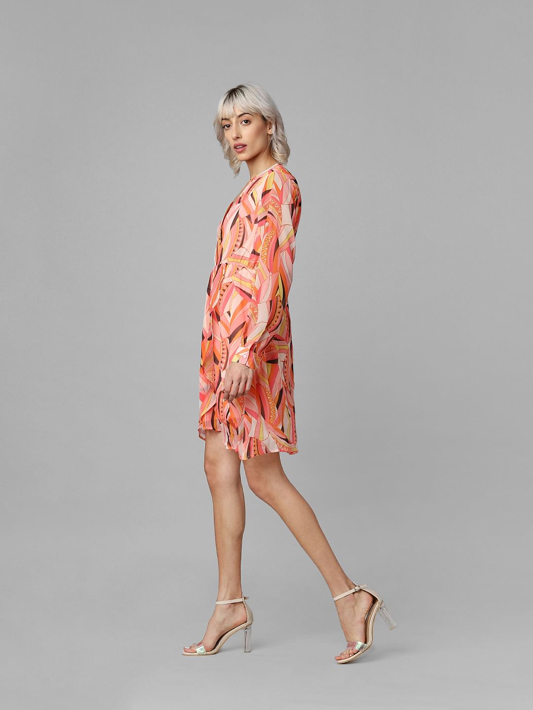 Peach fit and hot sale flare dress