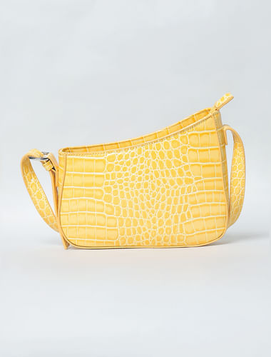 Yellow Textured Shoulder Bag